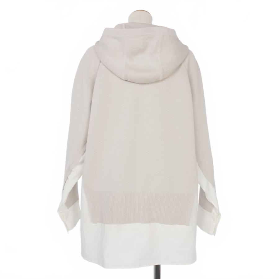 ブランベール blancvert シャツドッキング ニット フーディー 長袖 40 