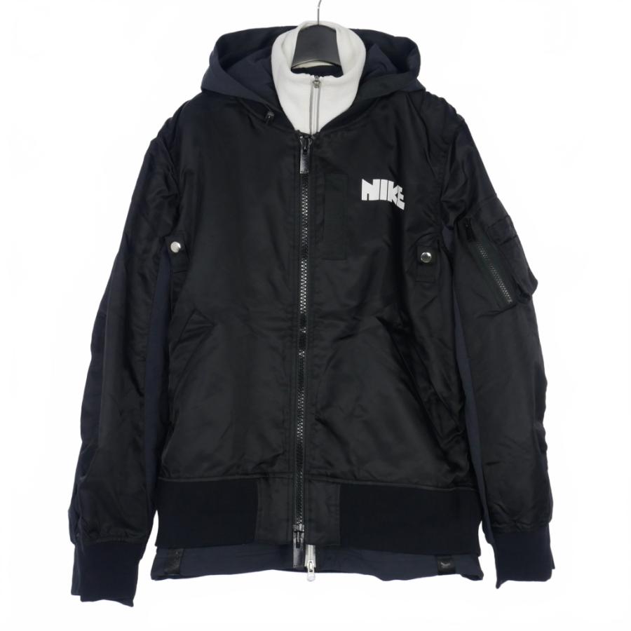 サカイ sacai × ナイキ NIKE レイヤード ボンバージャケット ブルゾン