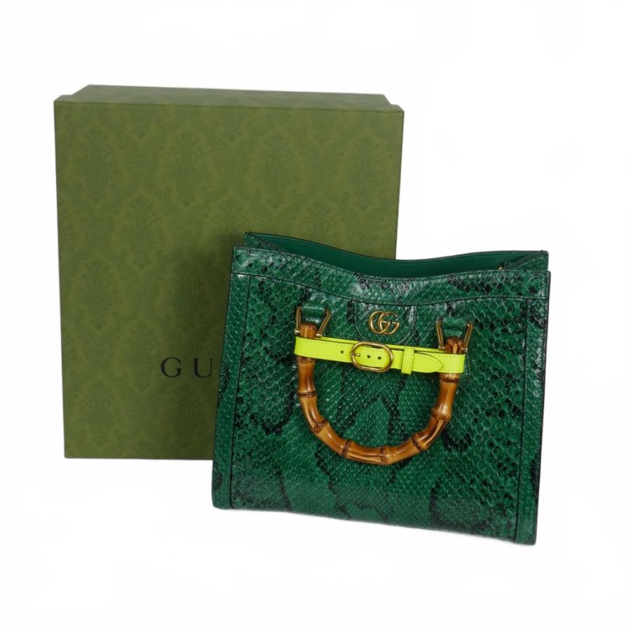 GUCCI（グッチ） ダイアナ パイソン スモール トートバッグ