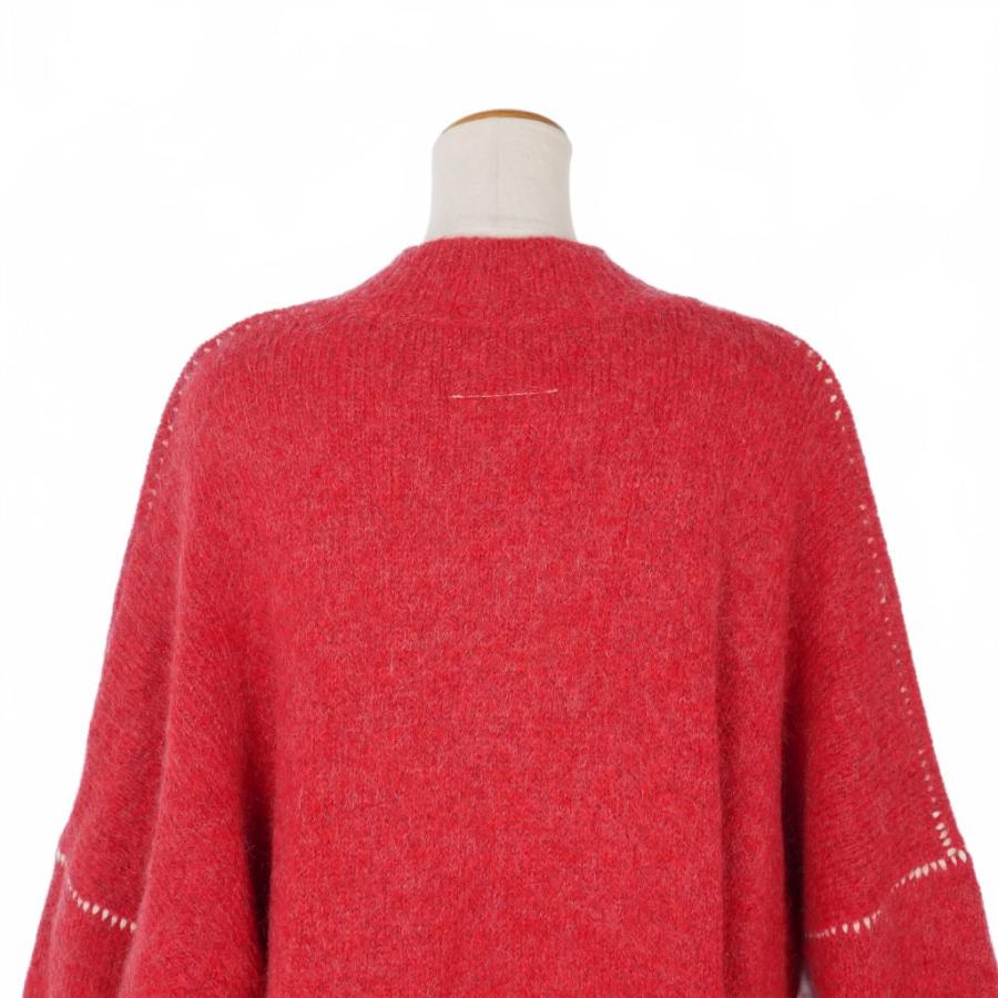 メゾンマルジェラ ロングニットベスト モヘヤ カシミヤ レイヤード ボルドー 美品 メゾンマルジェラ ニットベスト ロング モヘヤ カシミヤ 重ね着