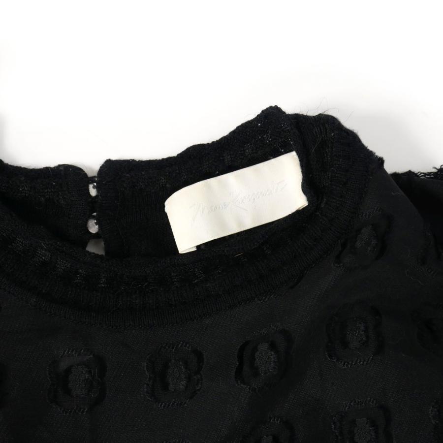 【中古】マメクロゴウチ  Mame Kurogouchi 20AW フローラルカット ジャガード トップス ニット カットソー サイズ1 黒 マメクロゴウチ Mame Kurogouchi 20AW フローラルカット ジャガード