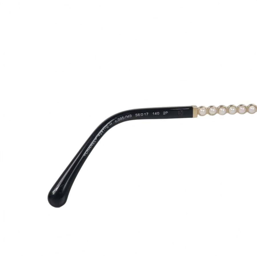 CHANEL（シャネル） パール サングラス フルリム 黒 ブラック グレー