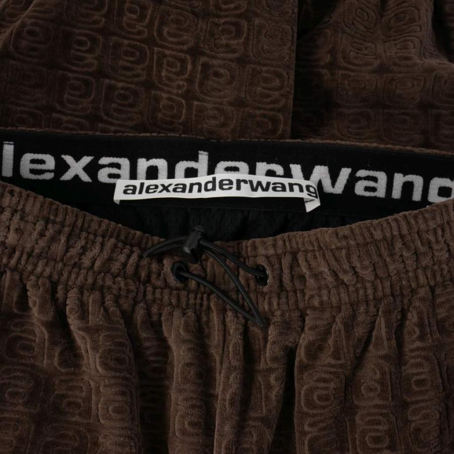 アレキサンダーワン ALEXANDER WANG ベロア ロゴ トラックパンツ XS 茶 