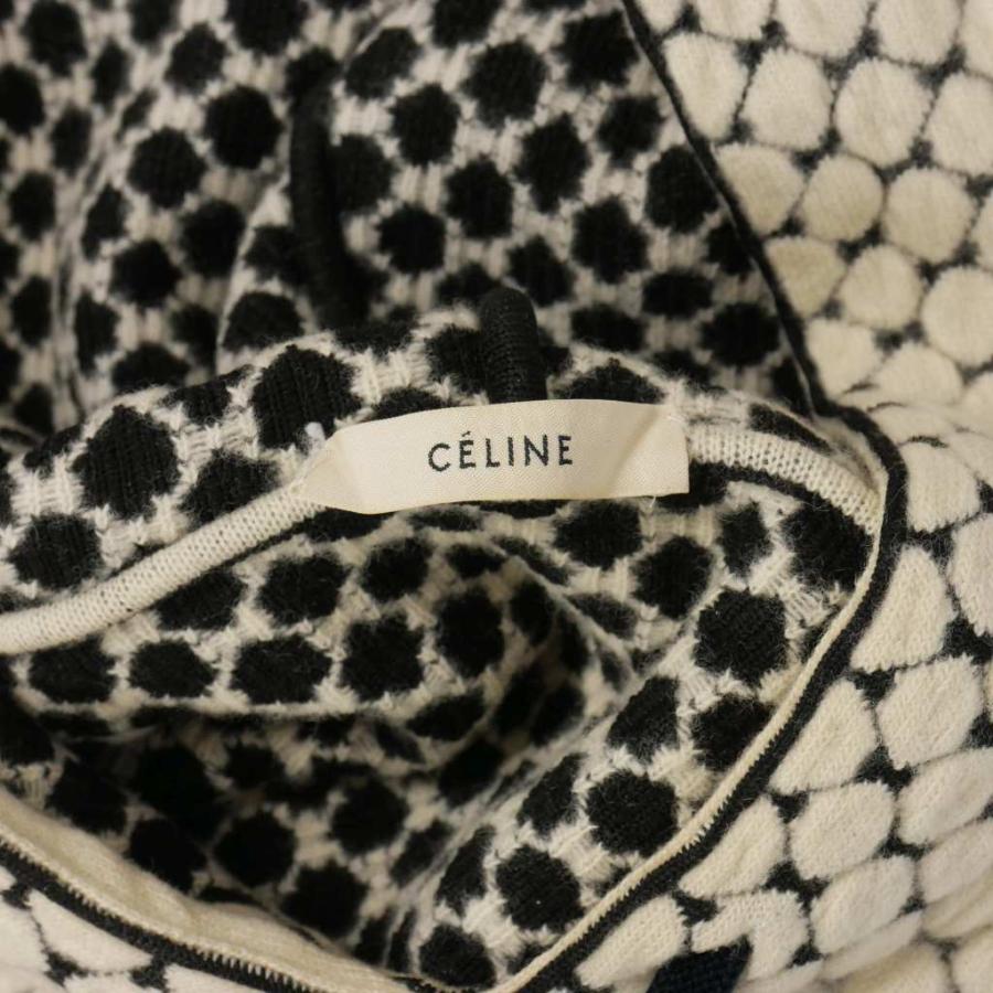 【中古】セリーヌ CELINE フィービー期 トリオンフ刺繍 ニットパーカー マカダム 総柄 XS アイボリー レディース CELINE（セリーヌ） フィービー期 トリオンフ刺繍 ニットパーカー