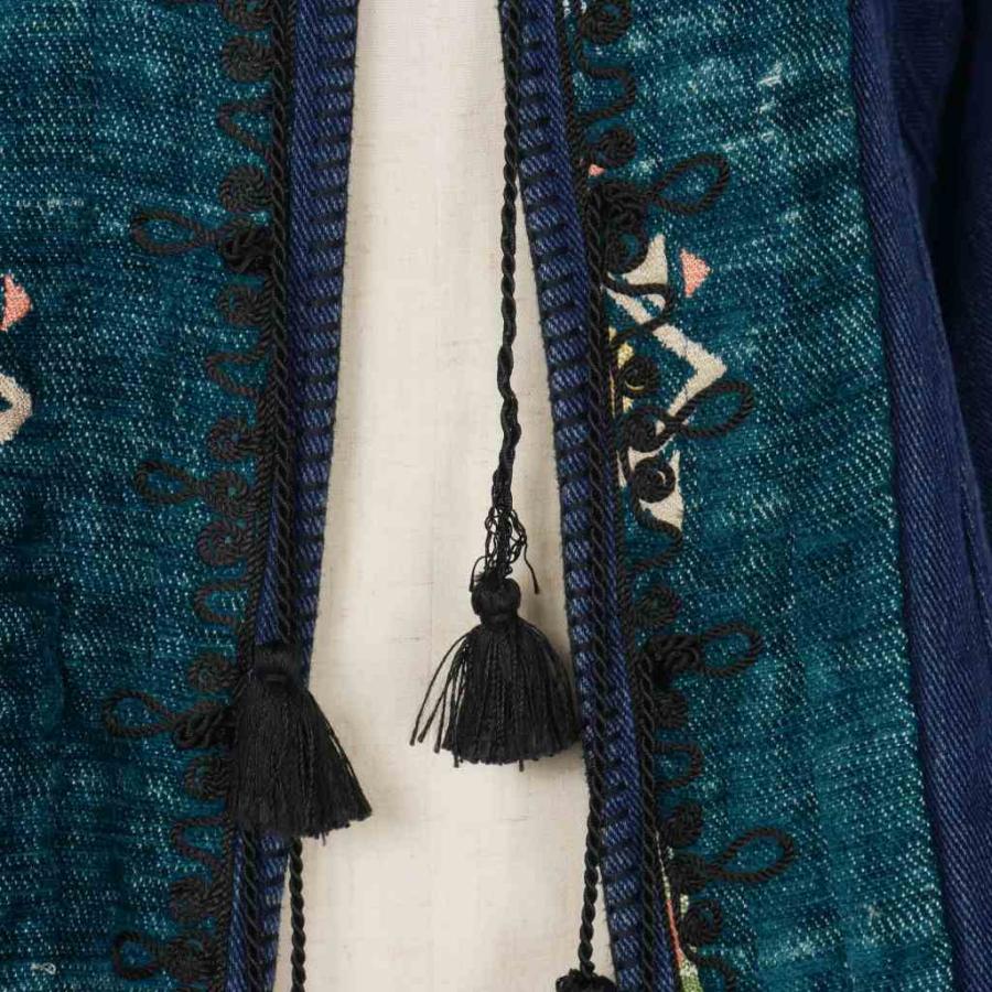 フォルテフォルテ FORTE デニム 刺? ノーカラージャケット ボリューム