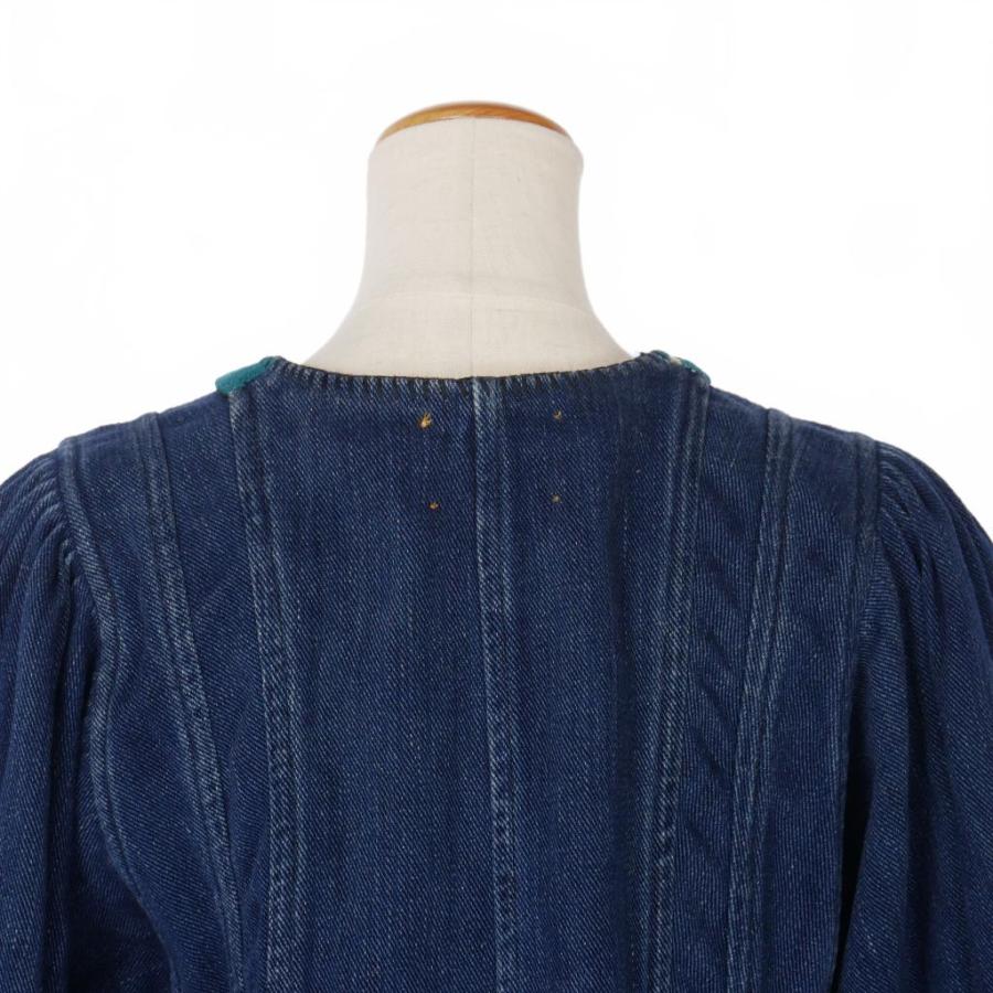 フォルテフォルテ FORTE デニム 刺? ノーカラージャケット ボリューム