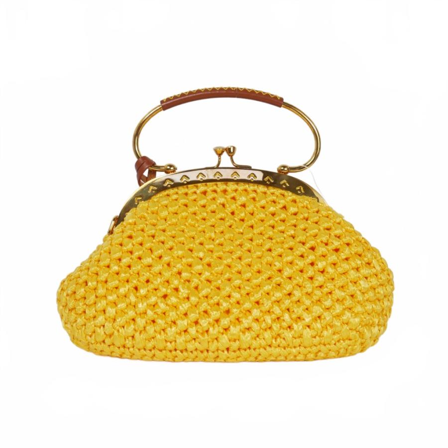 未使用品 メゾンマルジェラ Maison Margiela 21AW RAFFIA S.W.A.L.K. II 2WAY ラフィアハンドバッグ がま口 UNI イエロー S56WD0130 国内正_3
