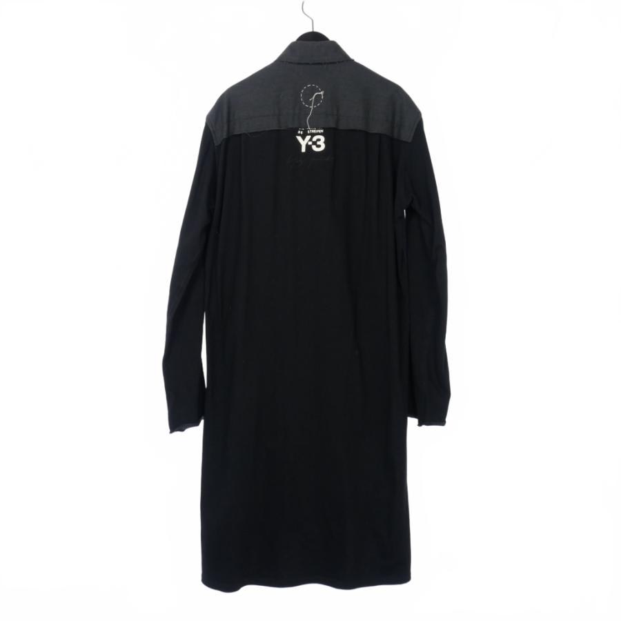 ワイスリー Y-3 ヨウジヤマモト 切替 ロングシャツ 長袖 ステッチ XS