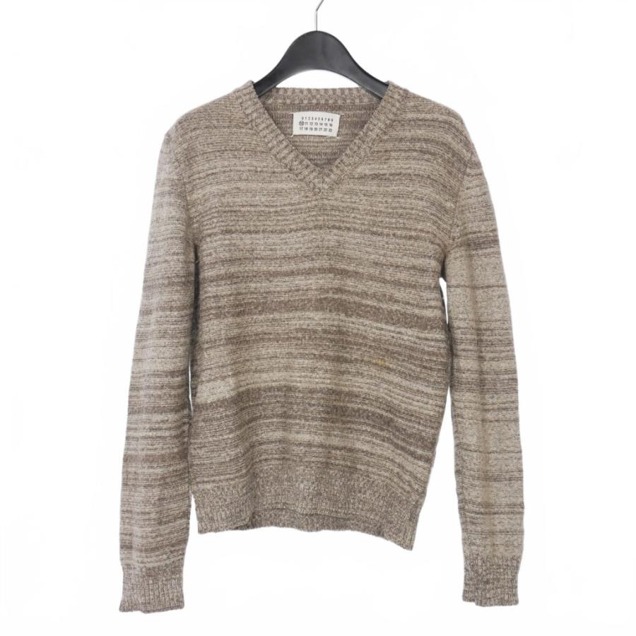 【中古】メゾンマルジェラ Maison Margiela 07AW 本人期 メランジ Vネック ニット セーター 長袖 S ブラウン 30HA064 メゾンマルジェラ Maison Margiela 07AW 本人期 メランジ Vネック