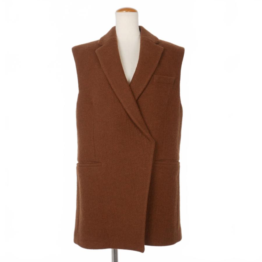 【中古】クリスチャン ワイナンツ christian wijnants ウール ノースリーブジャケット コート 36 茶 ブラウン クリスチャン ワイナンツ christian wijnants ウール ノースリーブ