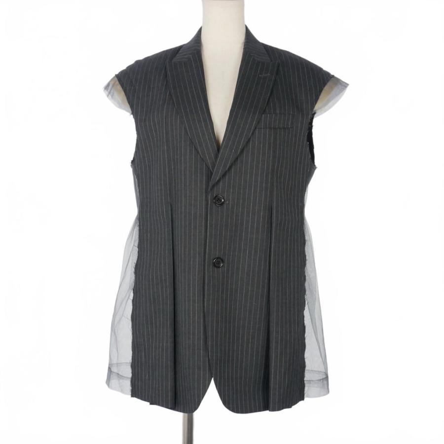 チカキサダ Chika Kisada ストライプ チュール ベスト サイズ1 グレー