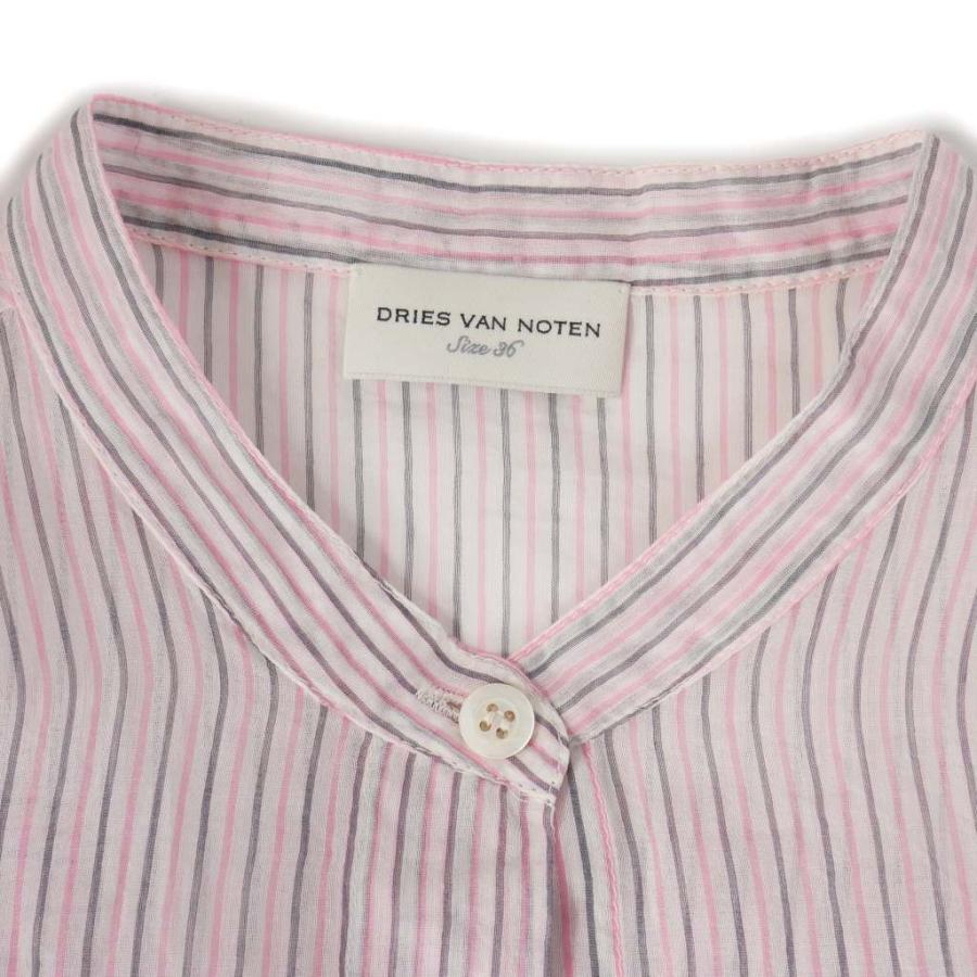 ドリスヴァンノッテン DRIES VAN NOTEN ストライプ シアー ノーカラー