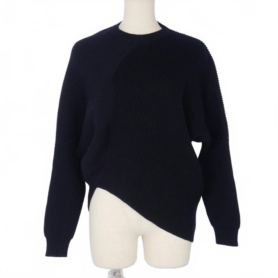 【中古】ステラマッカートニー リブニット セーター 長袖 切替 サイズ36 ネイビー 紺 レディース ステラマッカートニー STELLA McCARTNEY リブニット セーター 長袖