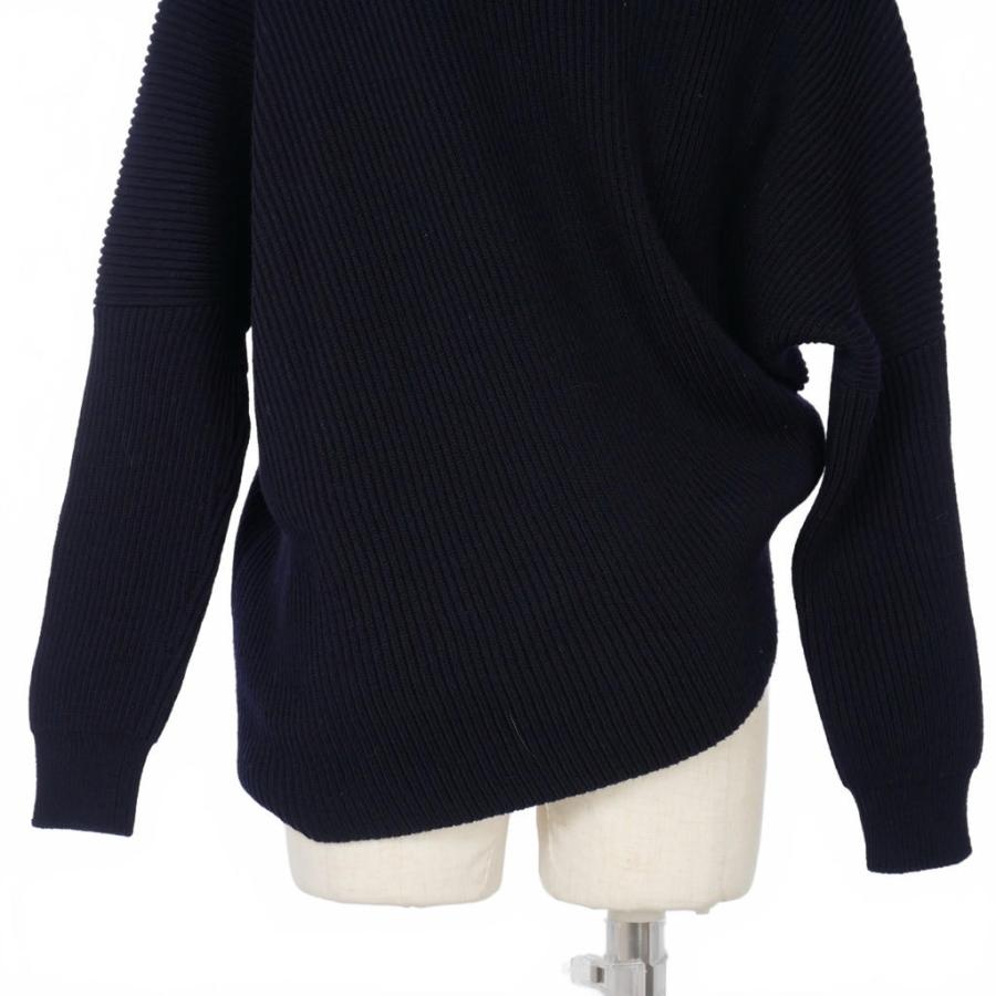 STELLA McCARTNEY / ステラマッカートニー | アシンメトリー オーバー ウールニット プルオーバー | 34 | ネイビー | レディース Stella McCartney（ステラ・マッカートニー） ニット セーター 入学式