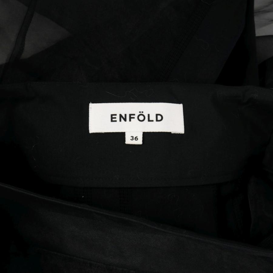 【中古】エンフォルド ENFOLD ストライプ シアー ラップスカート 36 黒 ブラック レディース エンフォルド ENFOLD ストライプ シアー ラップスカート 36 黒