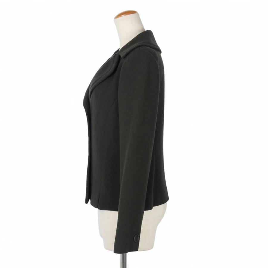 ハナエモリ HANAE MORI ウールジャケット テーラード 丸襟 38 黒