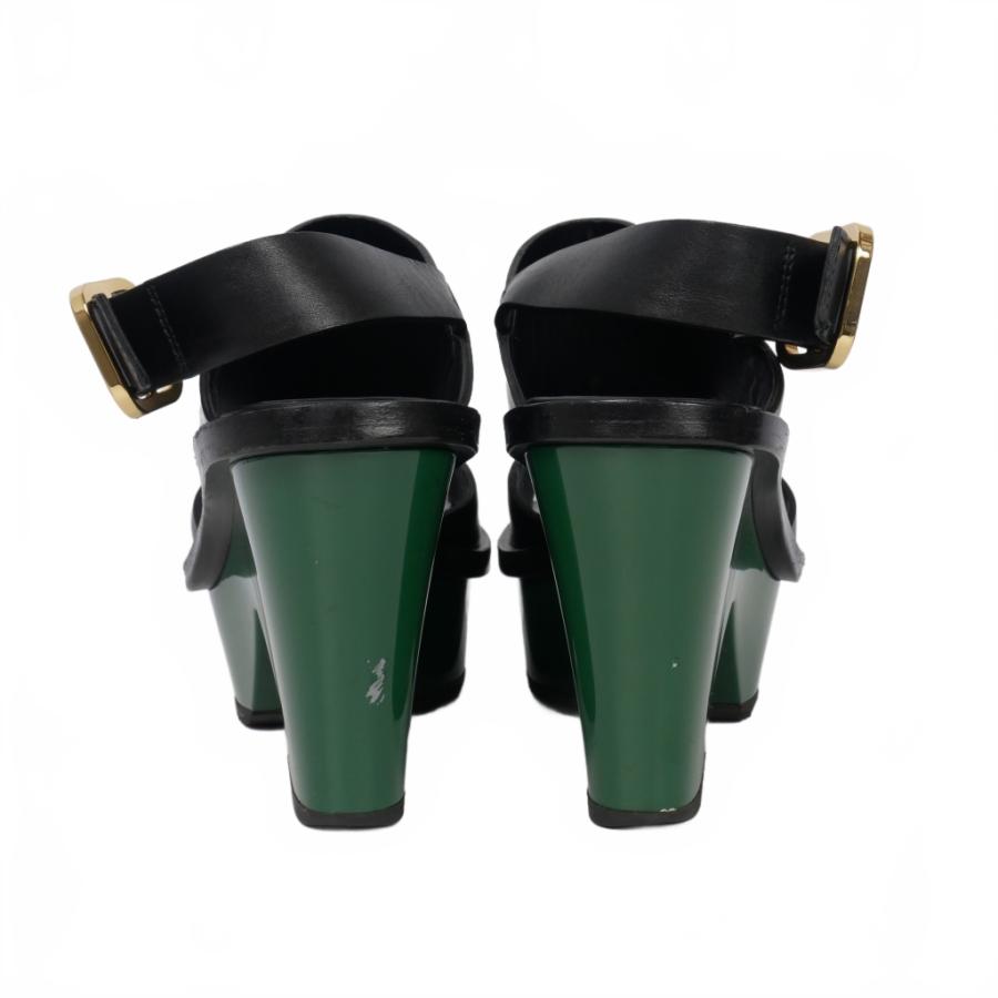 MARNI ブラック クロスストラップ 厚底サンダル MARNI（マルニ） クロスストラップ レザー サンダル 厚底