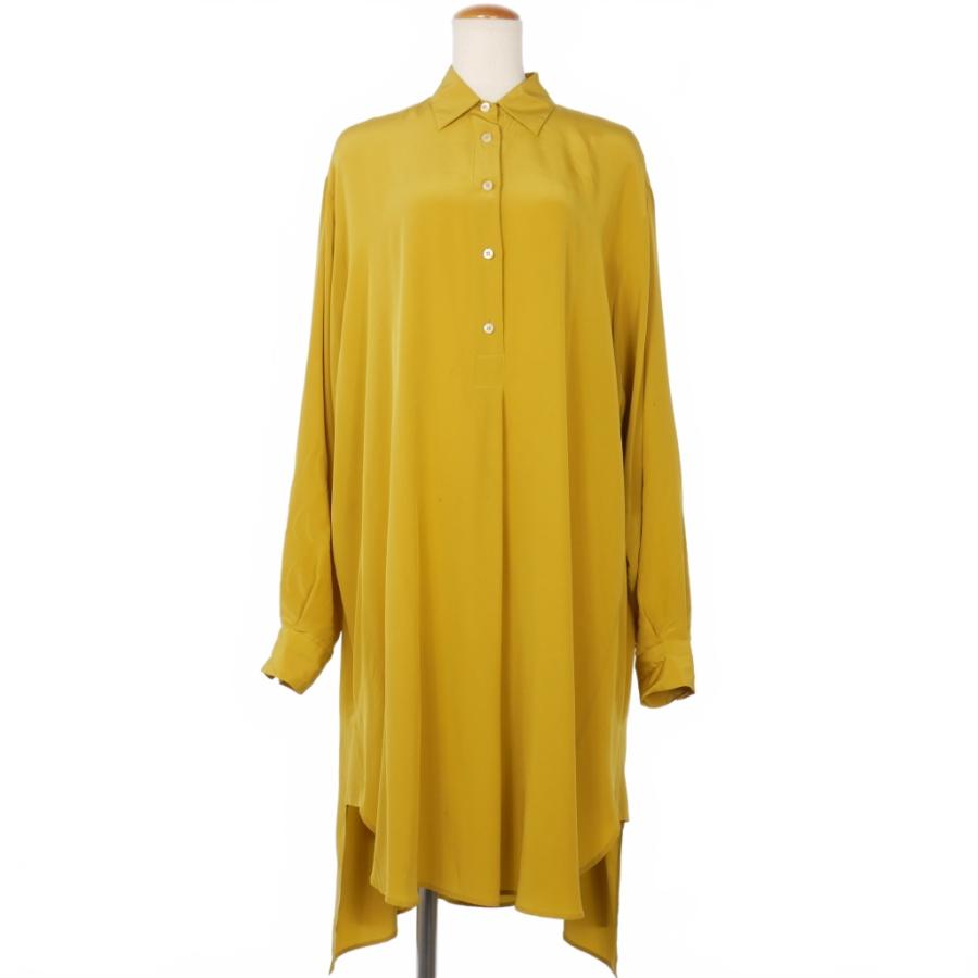 【中古】メゾンマルジェラ Maison Margiela シルク シャツ ワンピース プルオーバー 36 マスタード イエロー 黄色 メゾンマルジェラ Maison Margiela シルク シャツ ワンピース プル