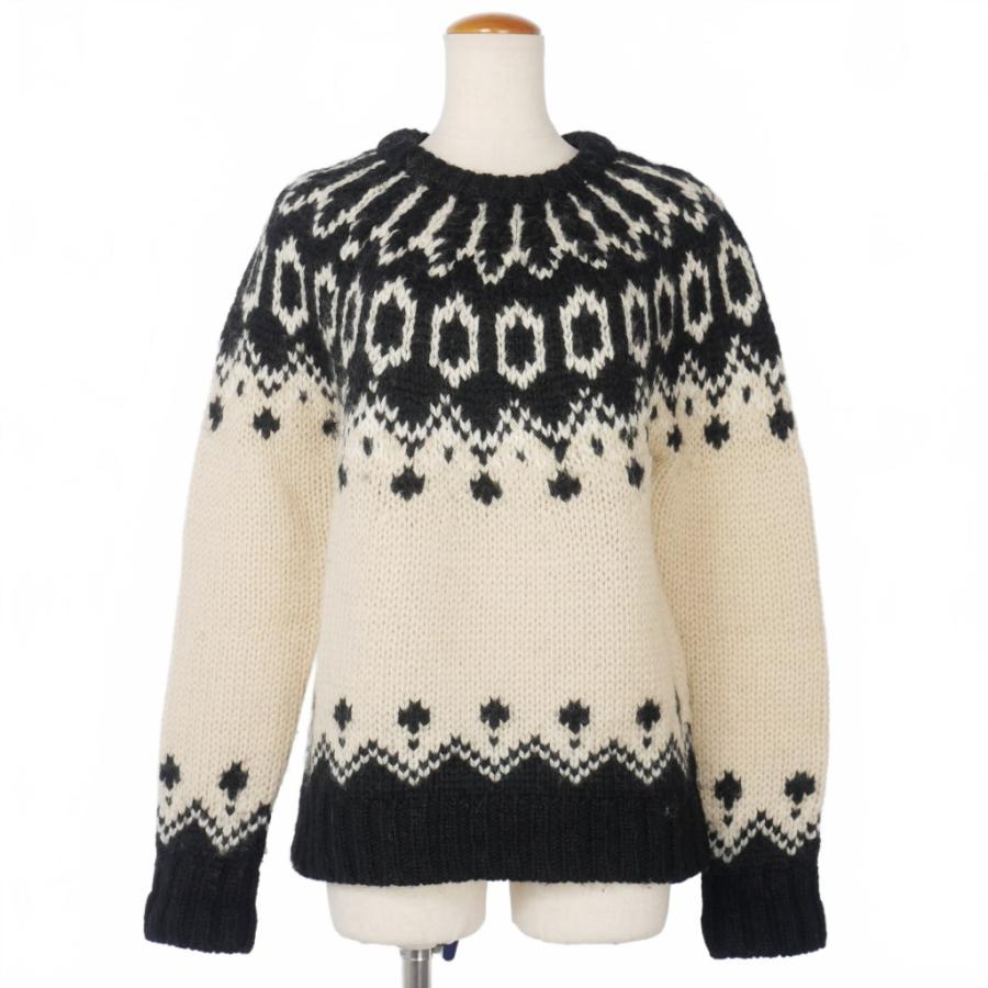 【中古】ゴールデングース GOLDEN  ノルディック ローゲージ ニット セーター 長袖 S 白 ホワイト G25D043 ゴールデングース GOLDEN GOOSE ノルディック ローゲージ ニット