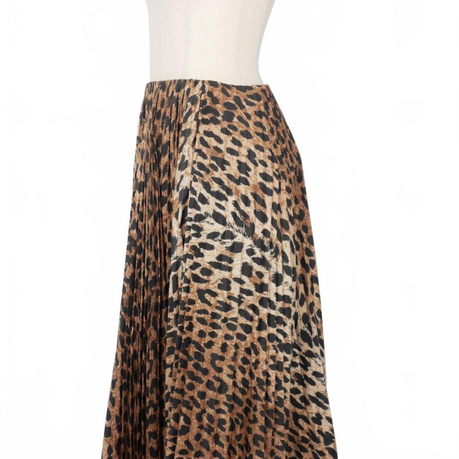 BALENCIAGA（バレンシアガ） レオパード プリーツ フレアスカート 38