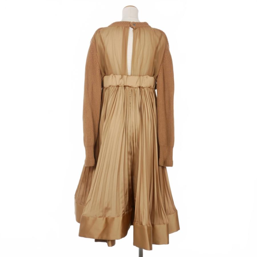 sacai/サカイ】ニットライダースドッキングプリーツワンピース【買取  