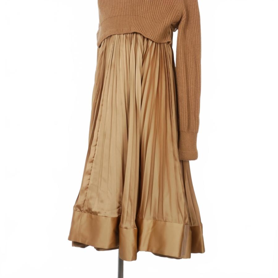 Sacai ワンピース サカイ sacai WOOL KNIT DRESS ニット ドッキング プリーツ ワンピース