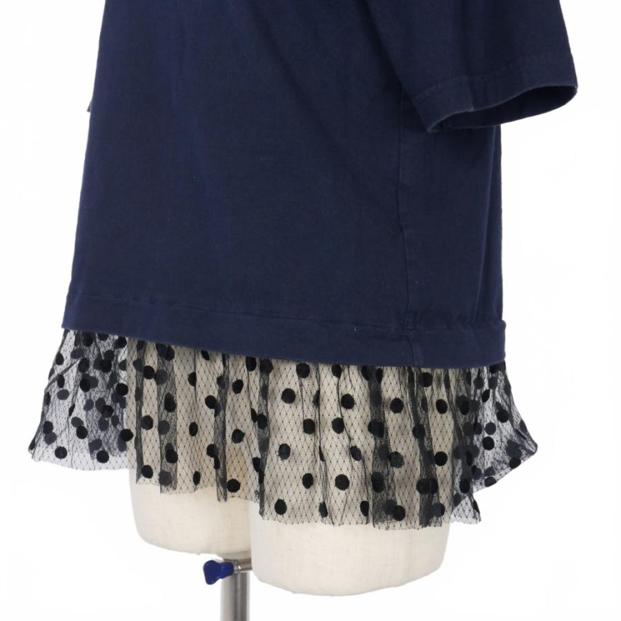 ミュベール muveil ドットチュール 切替 カットソー Tシャツ 半袖 38