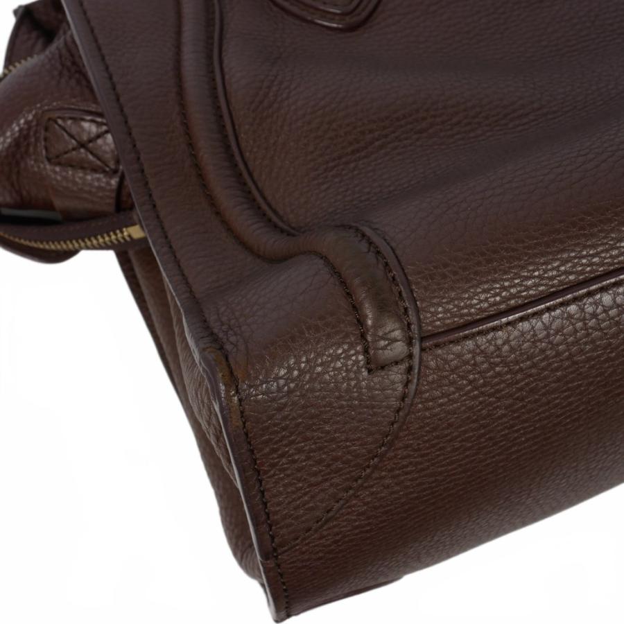 CELINE ダークブラウン レザーハンドバッグ CELINE（セリーヌ） ハンドバッグ CELINE MEDIUM ANITA BAG ブラウン