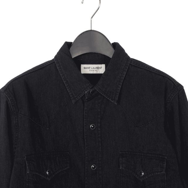サンローラン パリ SAINT LAURENT PARIS デニムシャツ 長袖 Mサイズ