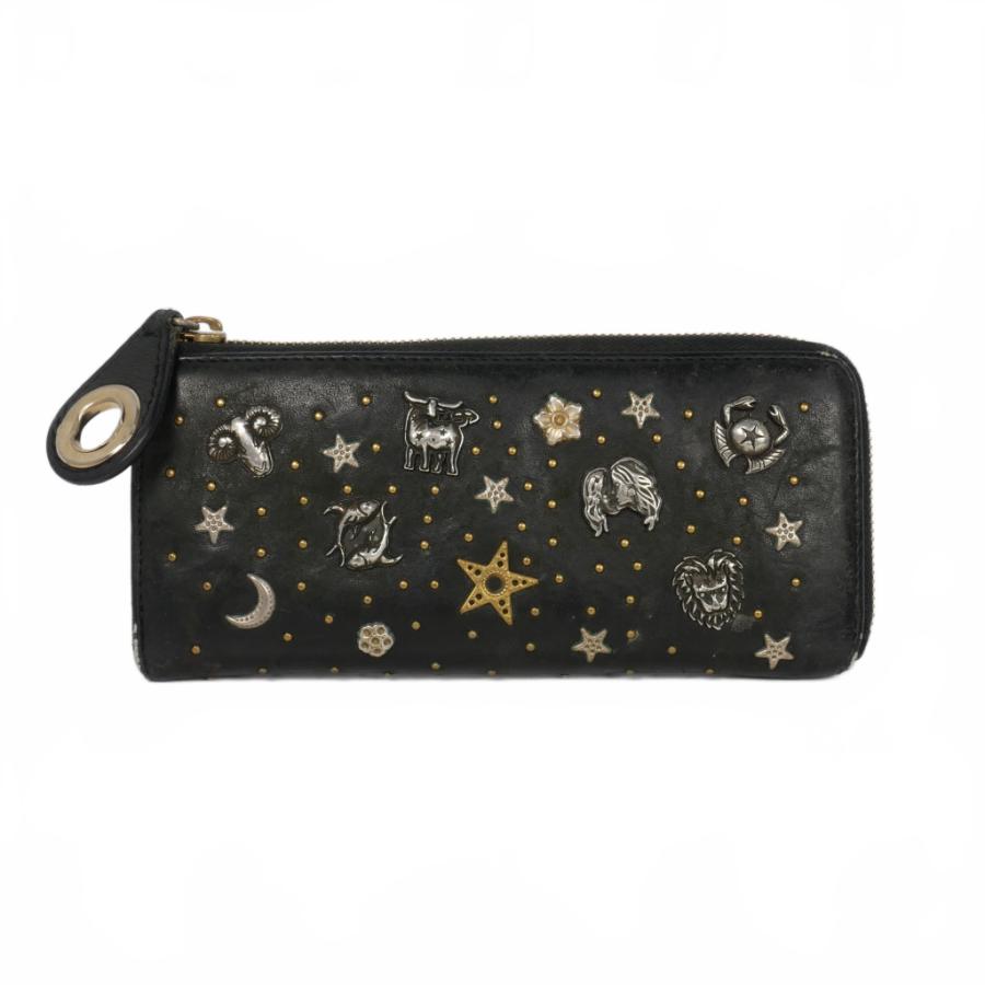 JIMMY CHOO ブラック 財布 星型スタッズ付き JIMMY CHOO(ジミーチュウ) スタースタッズ付き長財布長財布 ブラック