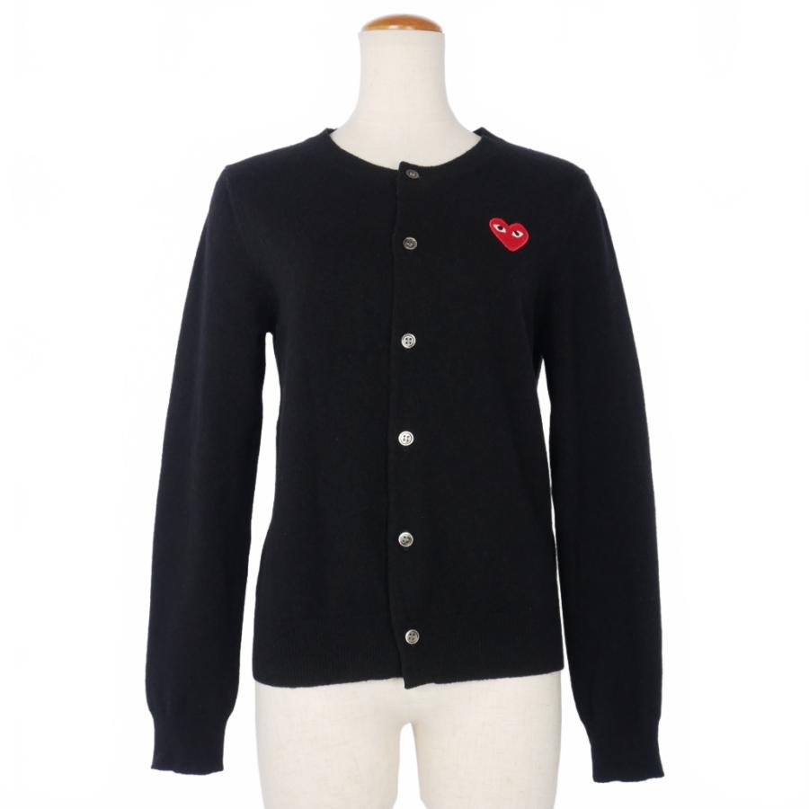 プレイコムデギャルソン ハートワッペン ウールニット カーディガン 黒 プレイコムデギャルソン PLAY COMME des GARCONS ハートワッペン