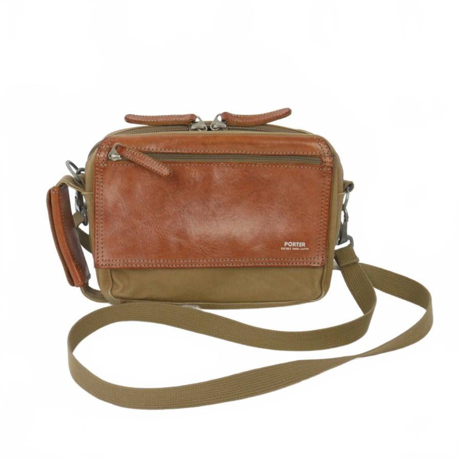 ポーター PORTER FIELD レザー キャンバス ショルダーバッグ PORTER ポーター FIELD SHOULDER POUCH ベジタブルタンニンレザー