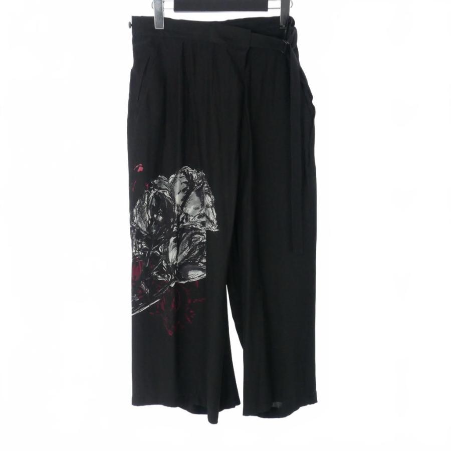ヨウジヤマモトノアール YOHJI YAMAMOTO NOIR プリント パンツ シルク