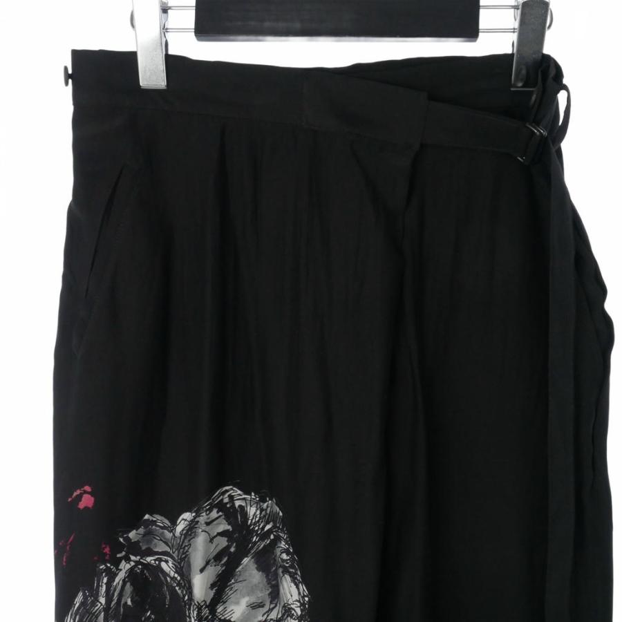ヨウジヤマモトノアール YOHJI YAMAMOTO NOIR プリント パンツ シルク