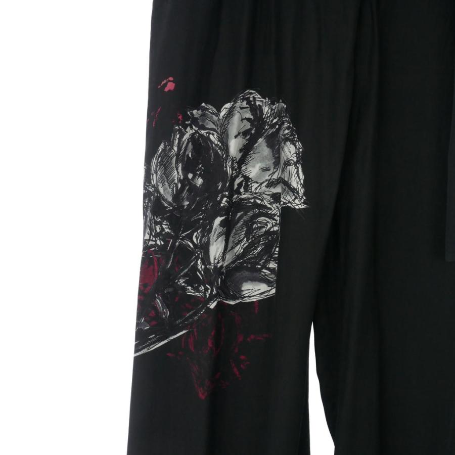 ヨウジヤマモトノアール YOHJI YAMAMOTO NOIR プリント パンツ シルク