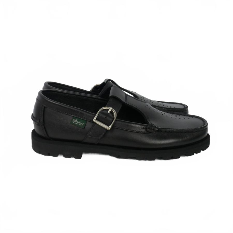 パラブーツ Paraboot バボード BABORD ストラップ レザー サンダル ローファー UK6.5 25cm 黒 ブラック メンズ_2