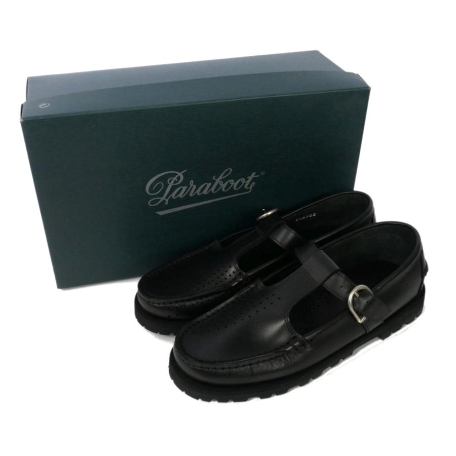 パラブーツ Paraboot バボード BABORD ストラップ レザー サンダル ローファー UK6.5 25cm 黒 ブラック メンズ_8