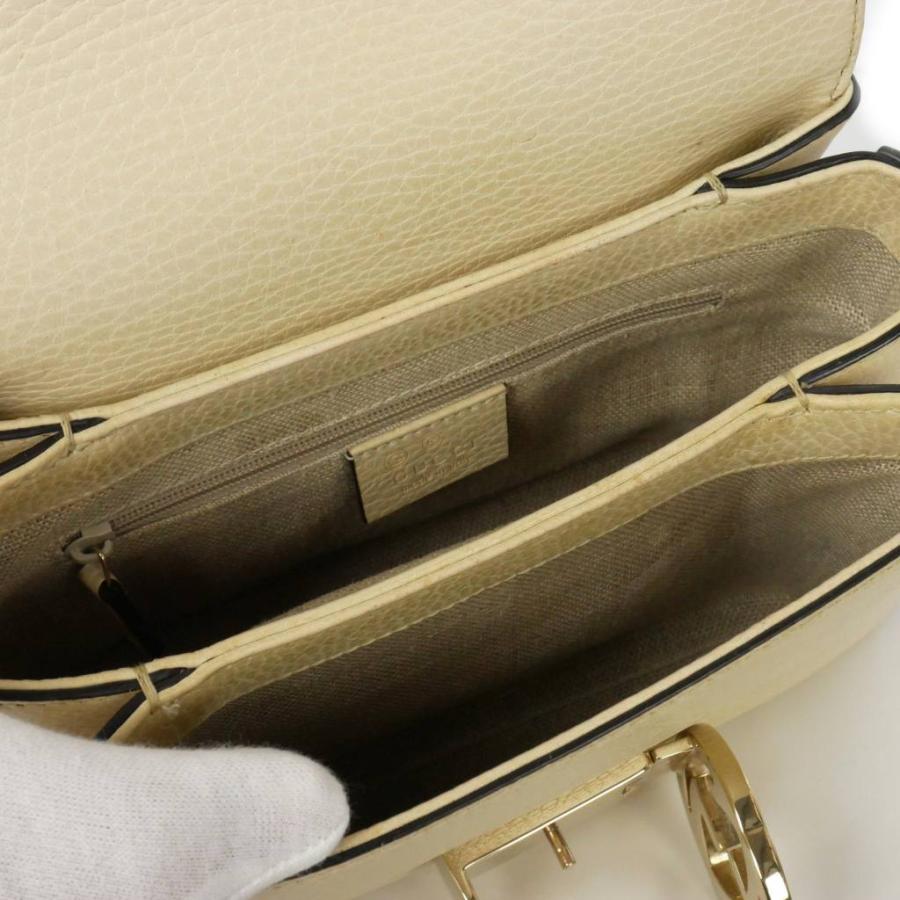 【極美品】グッチ チェーン ショルダーバッグ インターロッキングG レザー 白 GUCCI - 【極美品】グッチ チェーン ショルダーバッグ インター