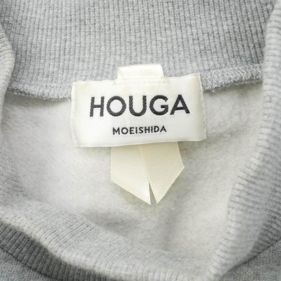 ホウガ HOUGA ウェーブ スウェット トレーナー 長袖 モックネック 無地 グレー レディース_6