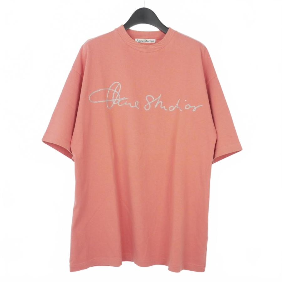 アクネ ストゥディオズ Acne Studios Peach Glitter Logo T-shirt