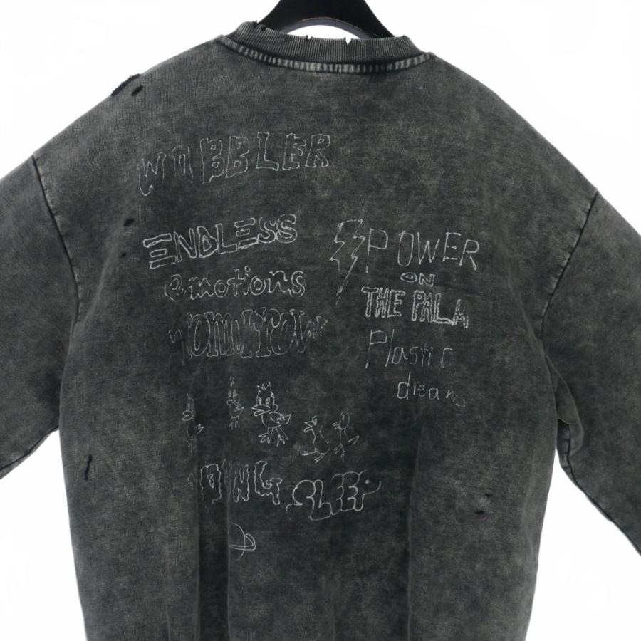 ミハラヤスヒロ MIHARA YASUHIRO 24AW キャットプリント ブリーチ加工