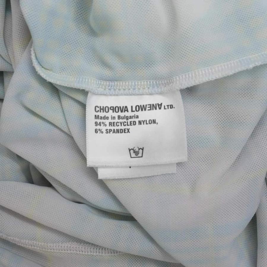 チョポヴァ・ロウェナ シアートップス シースルー 半袖 チェック柄 XS 水色 チョポヴァ・ロウェナ CHOPOVA LOWENA シアートップス シースルー 半袖