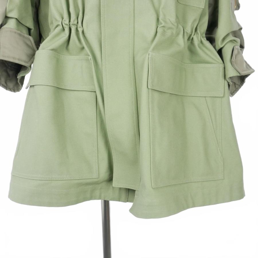 sacai×Carhartt サカイ　ライトグリーン モッズコート サイズ2 サカイ sacai 24SS カーハート Carhartt ダック×ナイロンツイルコート