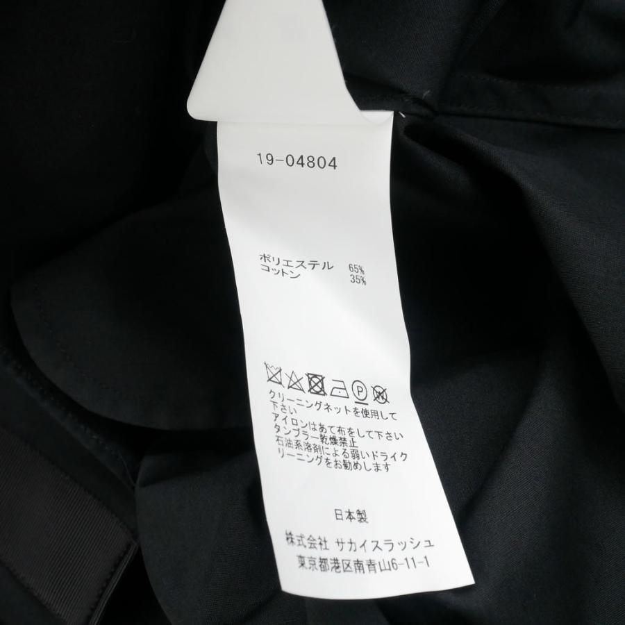 サカイ sacai シャツワンピース ギャザー 長袖 ロング丈 無地 サイズ2 