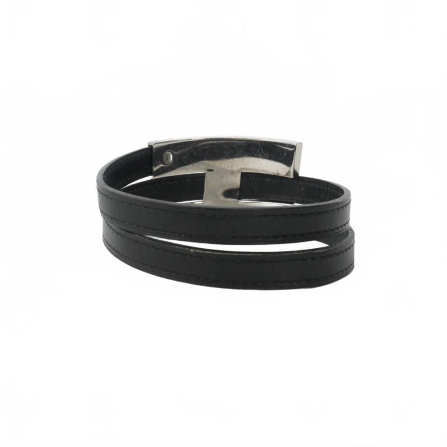 HERMES エルメス プスプス ブレスレット バングル アクセサリー ブラック HERMES（エルメス） プスプス レザー バングル ブレスレット ブラック