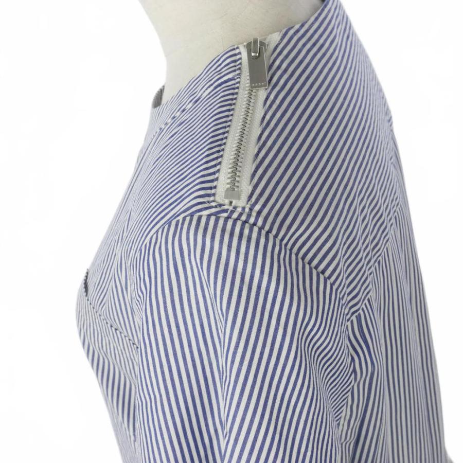 サカイ sacai 17SS ストライプ カットソー プリーツ 半袖 コットン