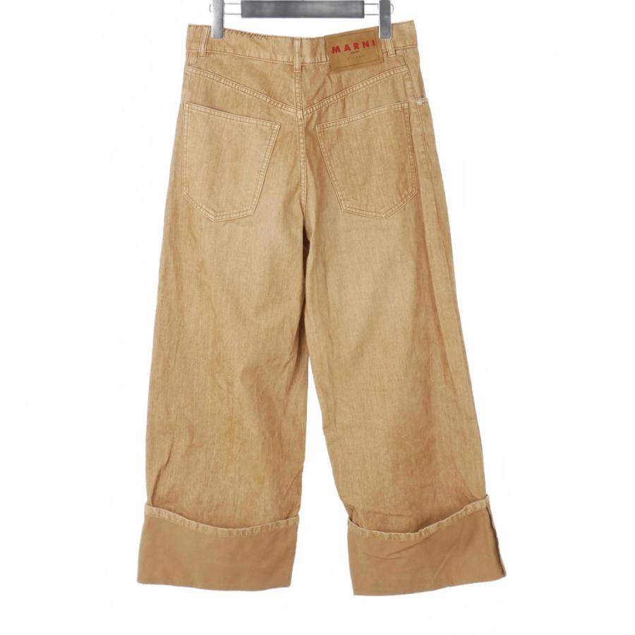 マルニ MARNI 24SS ワイドレッグ ロールアップ デニムパンツ ヴィンテージウォッシュ 40 茶 ブラウン PAJD0478A0 USCV98 レディースの画像