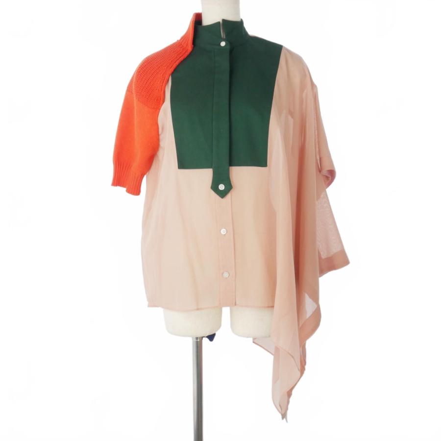サカイ sacai 変形 ブラウス シャツ 半袖 ニット ドッキング 1 マルチカラー 19-04409 レディース : ブランド古着販売の ...
