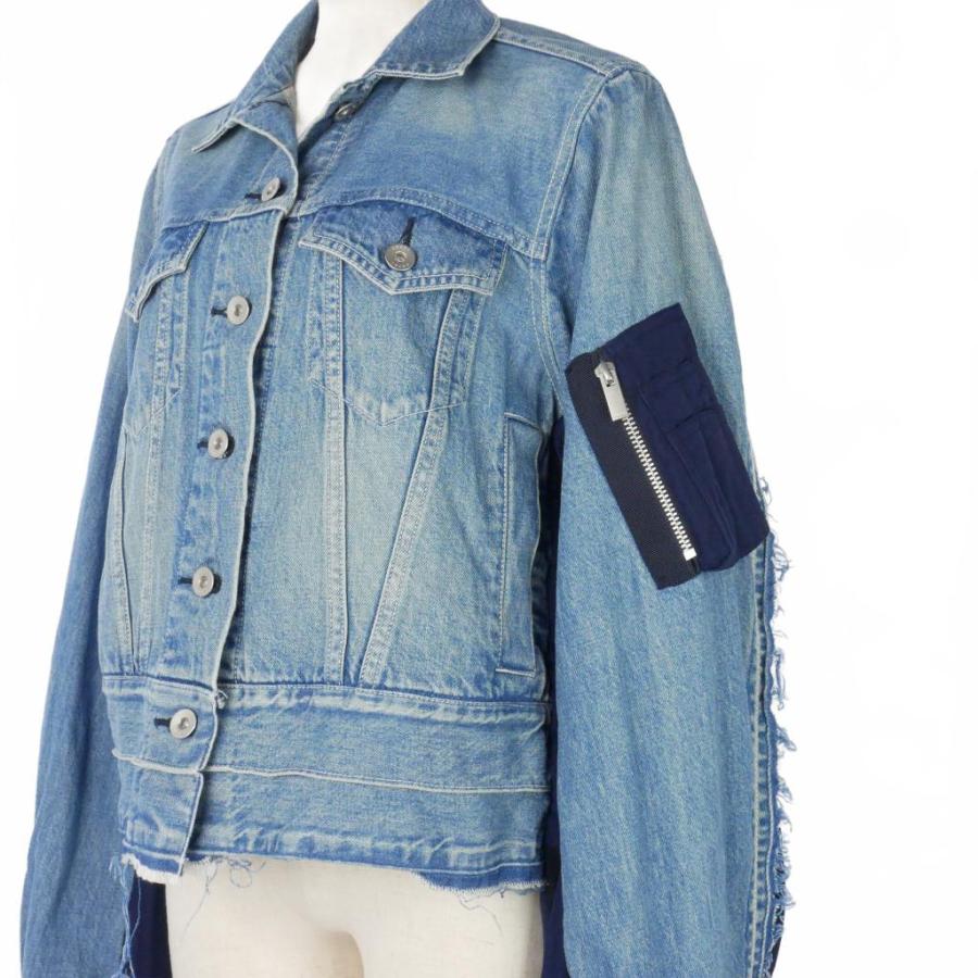 美品19ss サカイ sacai テーラード ドッキング デニム ジャケット◇3