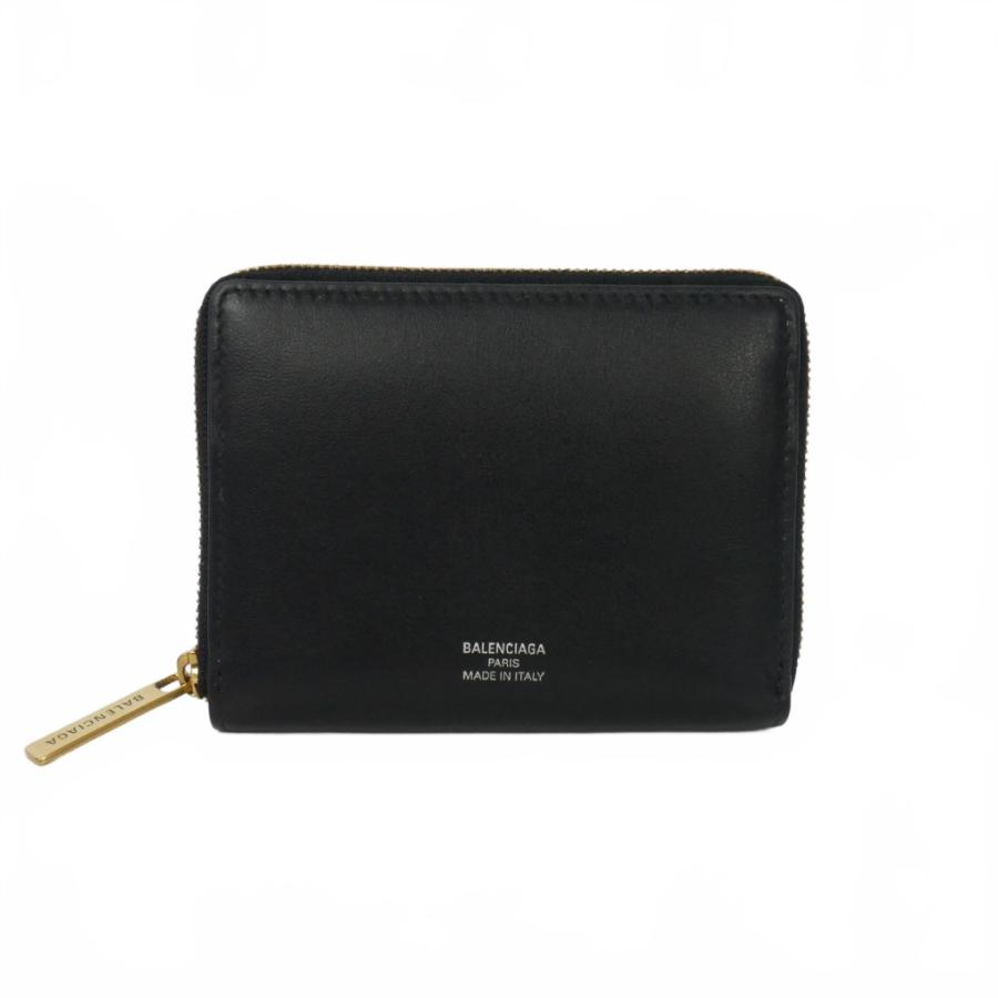 BALENCIAGA バレンシアガ　ブラック 二つ折り財布 BALENCIAGA（バレンシアガ） 二つ折り 財布 ラウンドファスナー レザー
